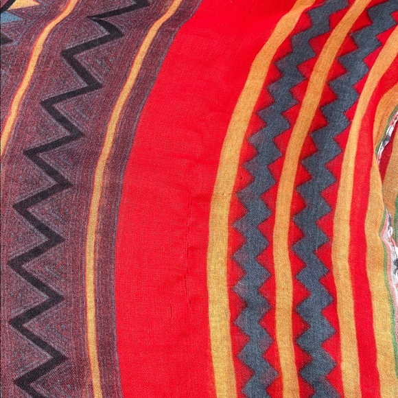 Batik print chiffon scarf beautiful colors - Picture 5 of 5